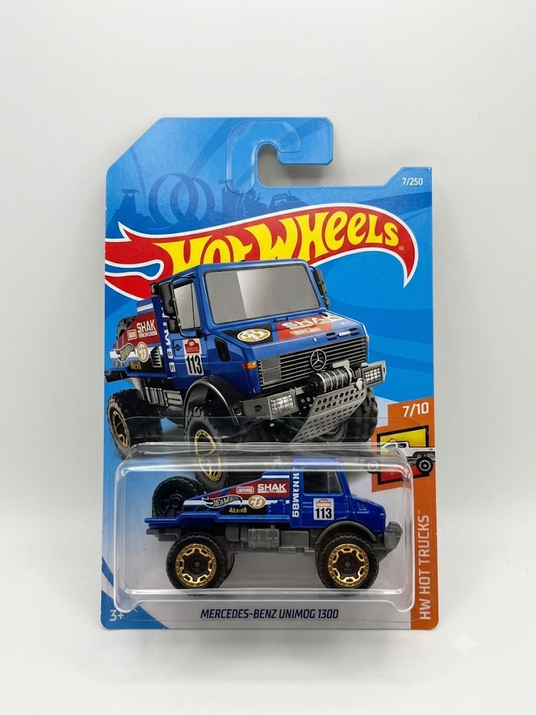 Hot Wheels Mercedes-Benz Unimog 1300 - HW Hot Trucks 7/10 (7/250) - Blue