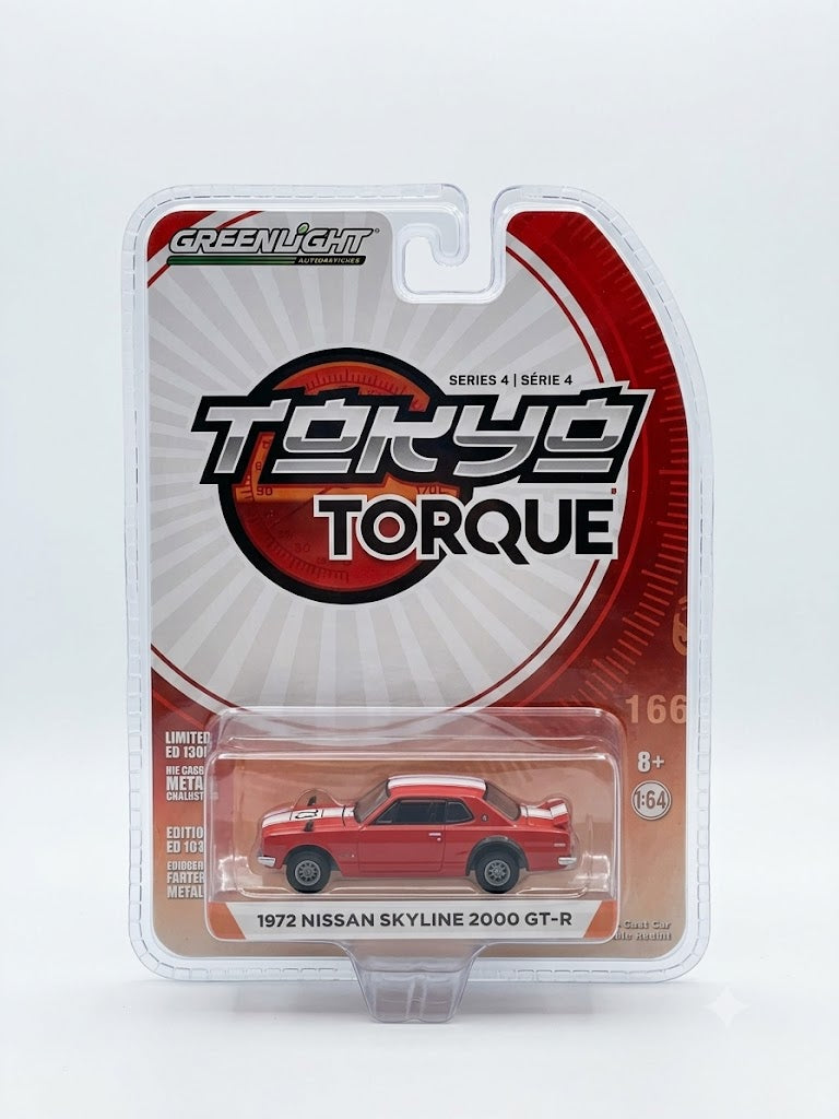 GreenLight Tokyo Torque 1:64 1972 Nissan Skyline 2000 GT-R Red (Series 4)