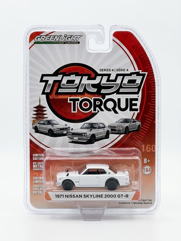 GreenLight Tokyo Torque 1:64 1971 Nissan Skyline 2000 GT-R White (Series 4)