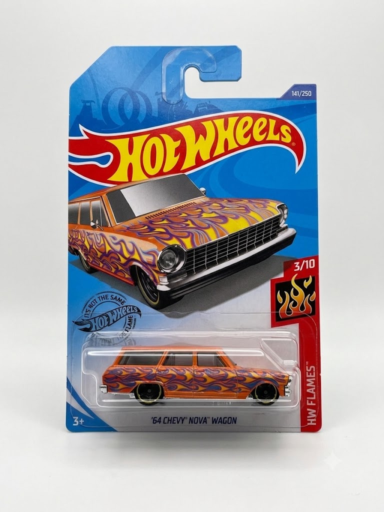 Hot Wheels '64 Chevy Nova Wagon Orange Flames (HW Flames 3/10)