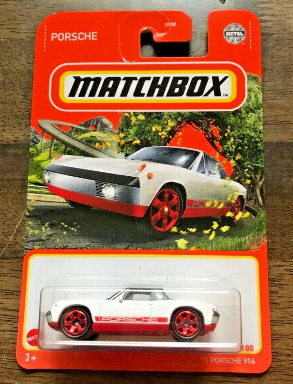 Matchbox '71 Porsche 914 – White with Red Rims (1:64 Scale Die-Cast)