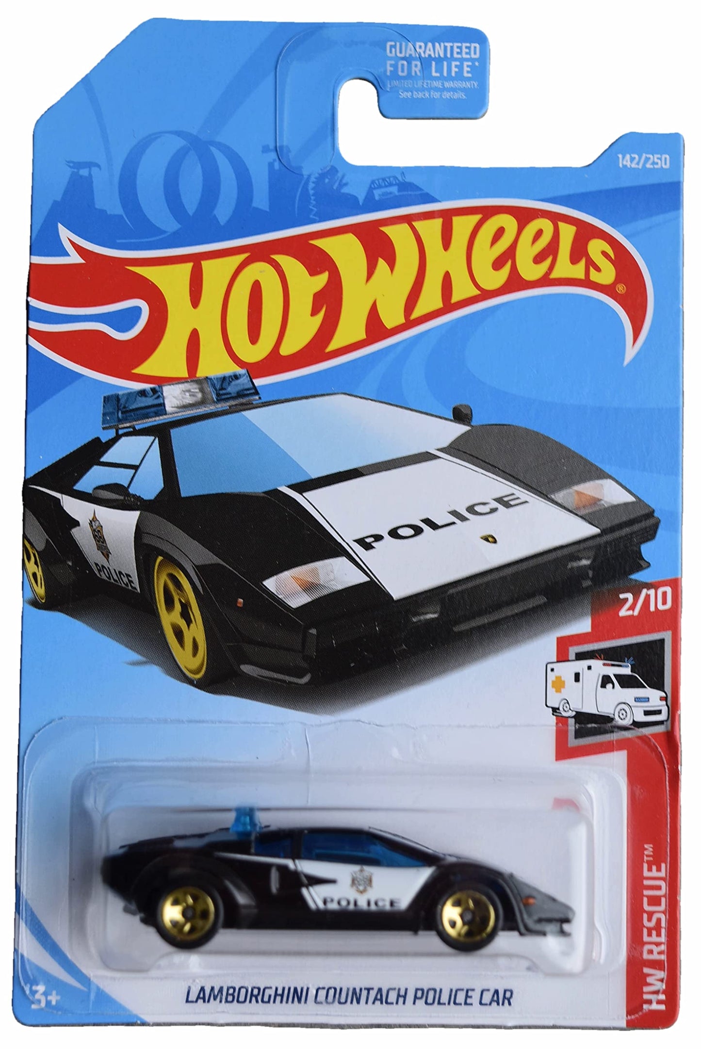 Hot Wheels Lamborghini Countach Police Car Black – HW Rescue (142/250)