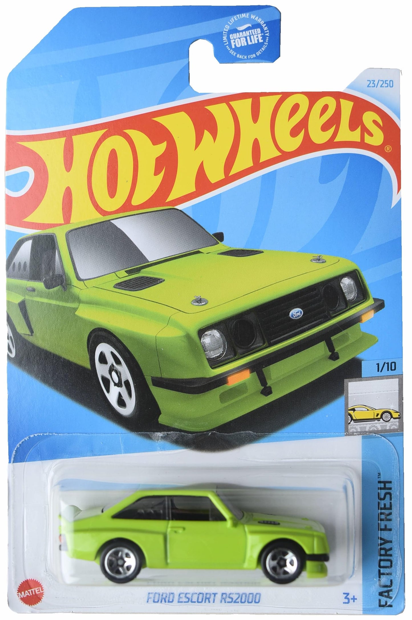 Hot Wheels Ford Escort RS2000 Lime Green (Factory Fresh 1/10)