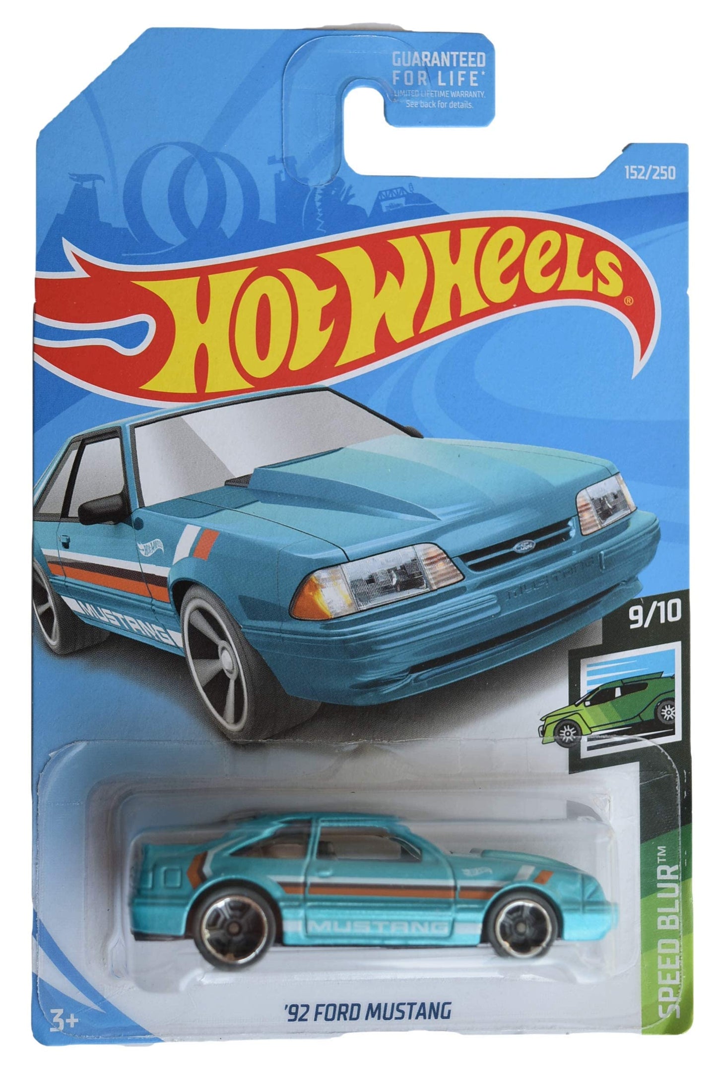 Hot Wheels '92 Ford Mustang Light Blue – Speed Blur (152/250)