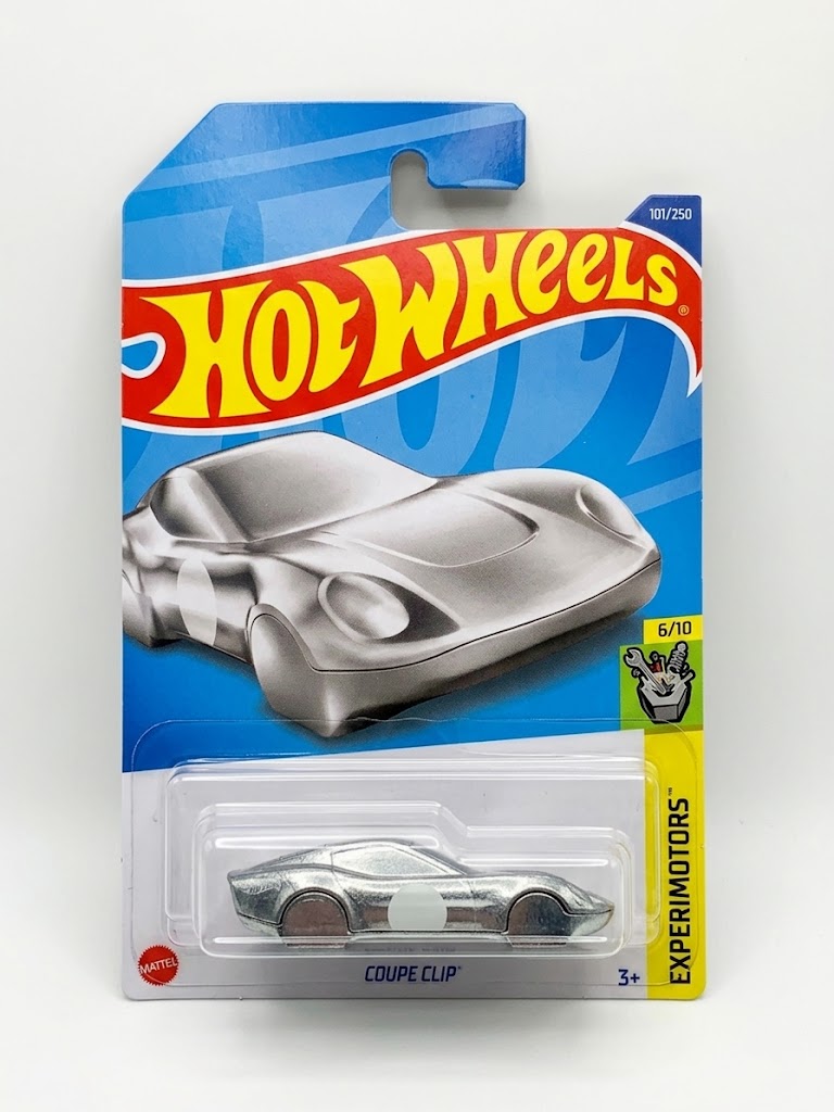 Hot Wheels Coupe Clip Keychain - Raw Bare Metal Silver (2022 Mainline HW Experimotors #101/250)