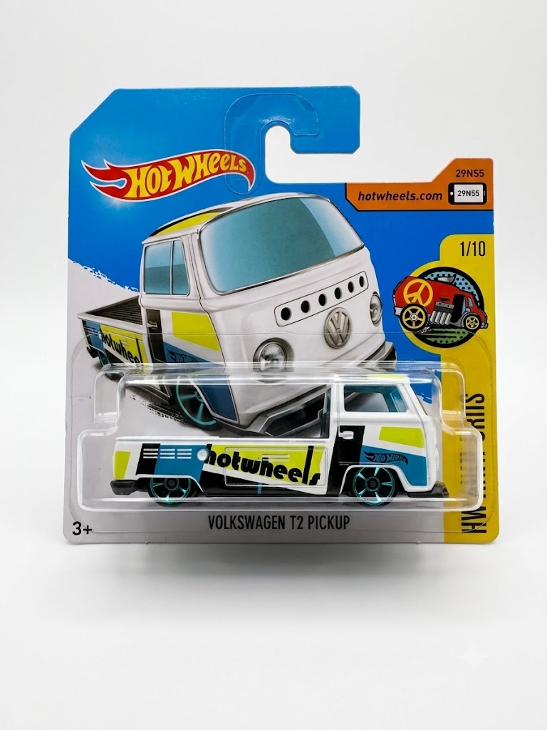Hot Wheels HW Art Cars Volkswagen T2 Pickup (White/Teal)