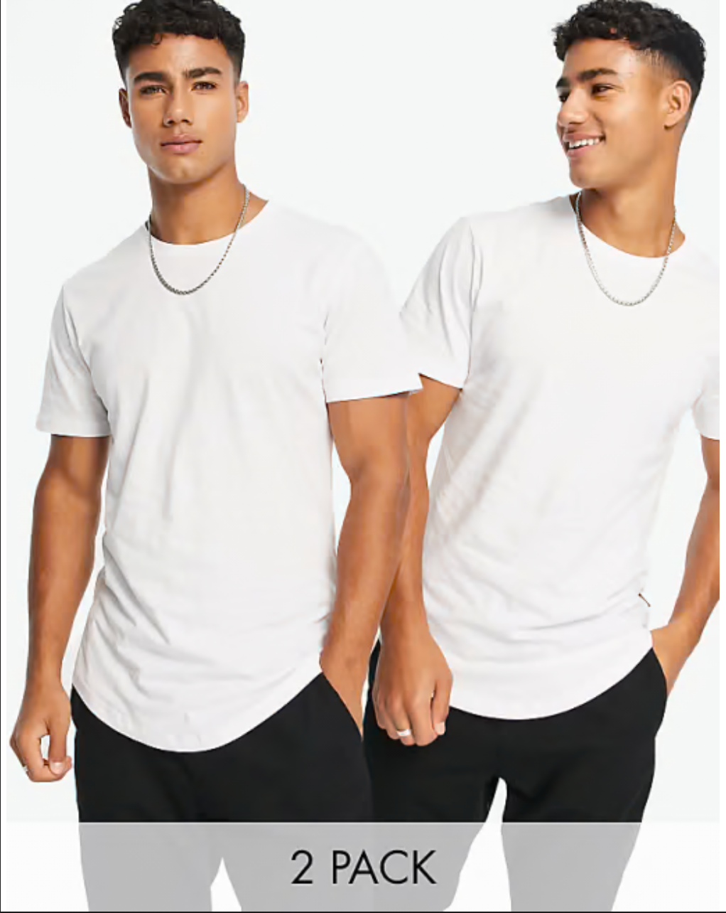 Only & Sons Plain White Crew Neck T-Shirt (2-Pack)