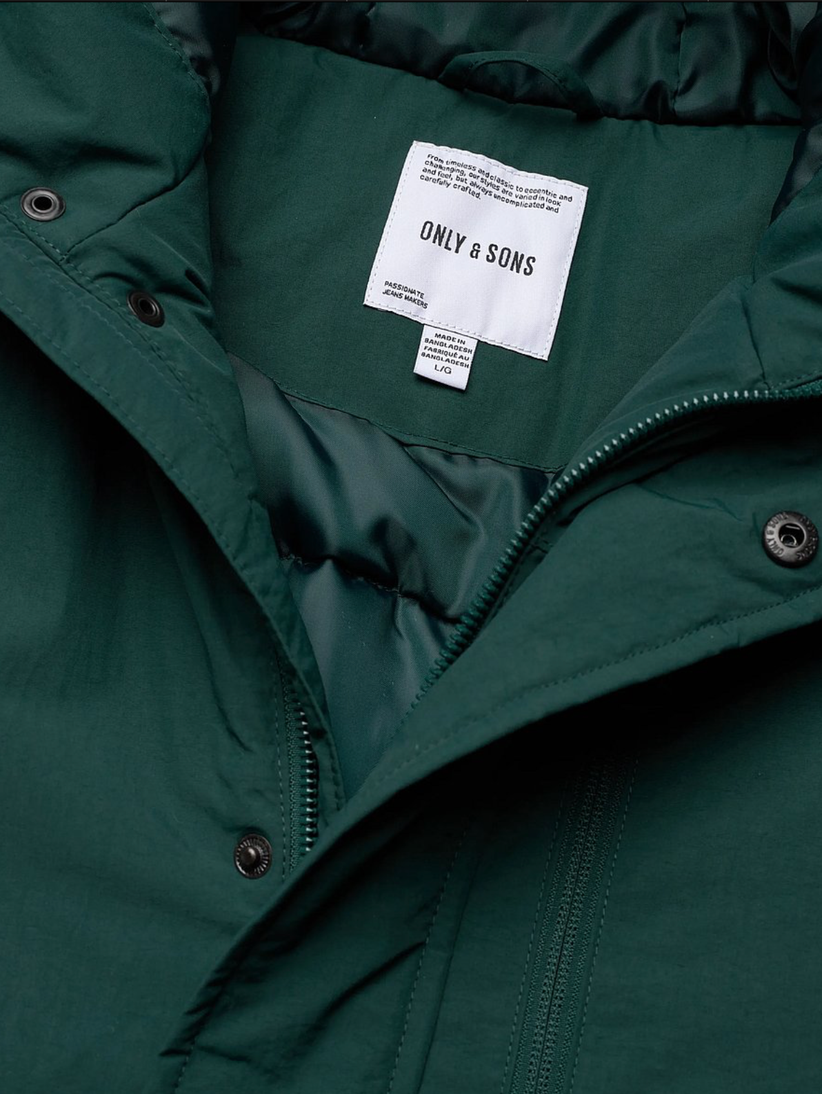 Only & Sons Green Winter Parka Jacket