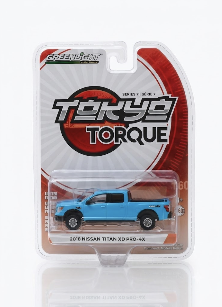 GreenLight Tokyo Torque Series 7 - 2018 Nissan Titan XD PRO-4X (Light Blue)
