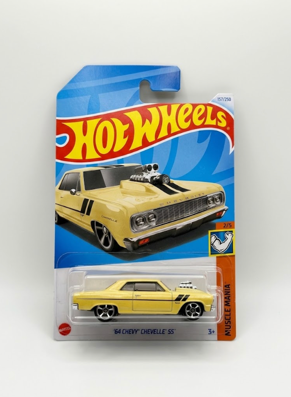 Hot Wheels '64 Chevy Chevelle SS - Muscle Mania 2/5 (Yellow / 1:64 Scale)