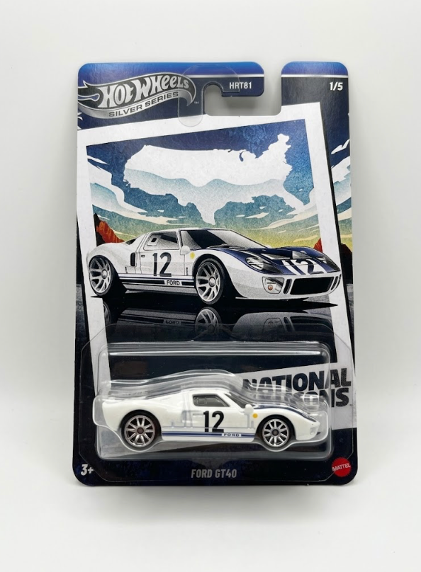 Hot Wheels Ford GT40 - Silver Series National Icons 1/5 (White / 1:64 Scale)