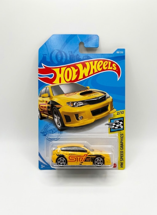 Hot Wheels '12 Subaru Impreza WRX STI - HW Speed Graphics 2/10 (Yellow / 1:64 Scale)