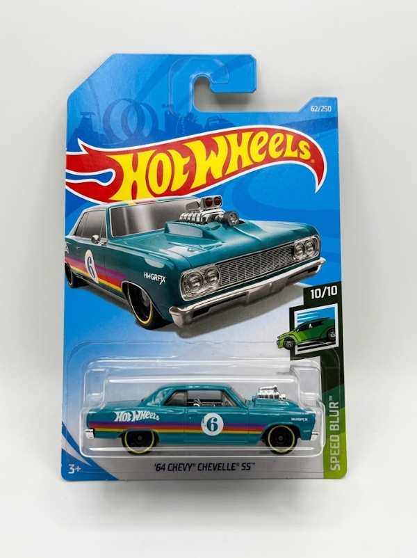 Hot Wheels '64 Chevy Chevelle SS - Speed Blur 10/10 (Teal Blue / 1:64 Scale)