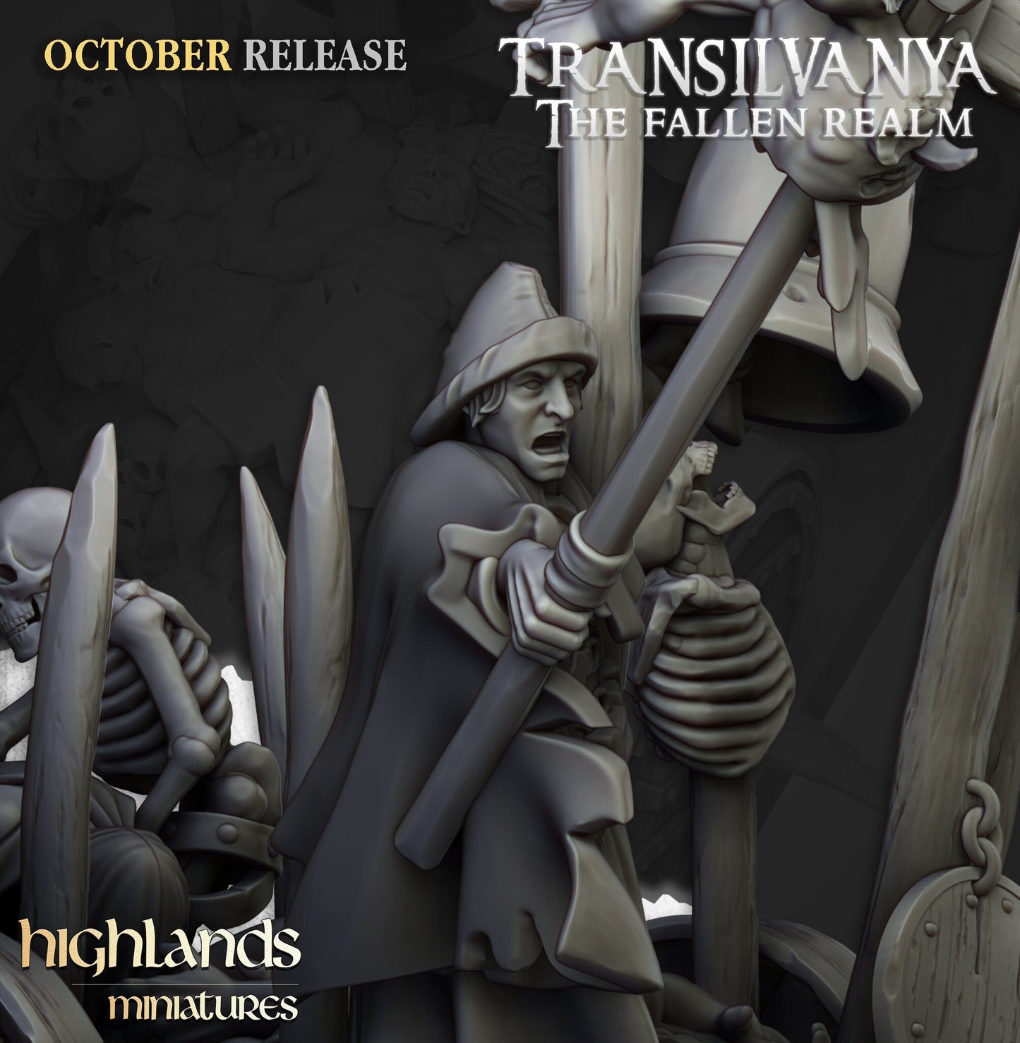 Corpse Cart - Highland Miniature | DnD | Undead | melee | 32mm | Pathfinder | Graveyard | TTRPG | Wargaming | Frostgrave