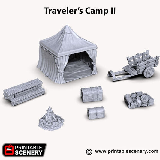 Traveller's Camp 2 - Shadowfey Wilds, DnD 5E, Pathfinder 2E 15mm, 28mm, 32mm, wargaming terrain, scatter scenery, D&D bolt action