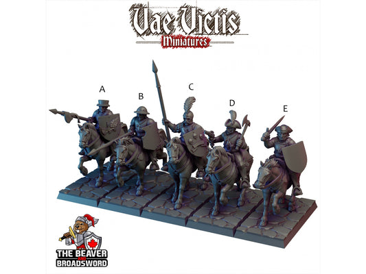 Light Cavalry Mini Set - Vae Victis | DnD | Mount | Pathfinder | Human | Fighter | Paladin | Dark | Gothic | Victorian 28mm 32mm Wargaming