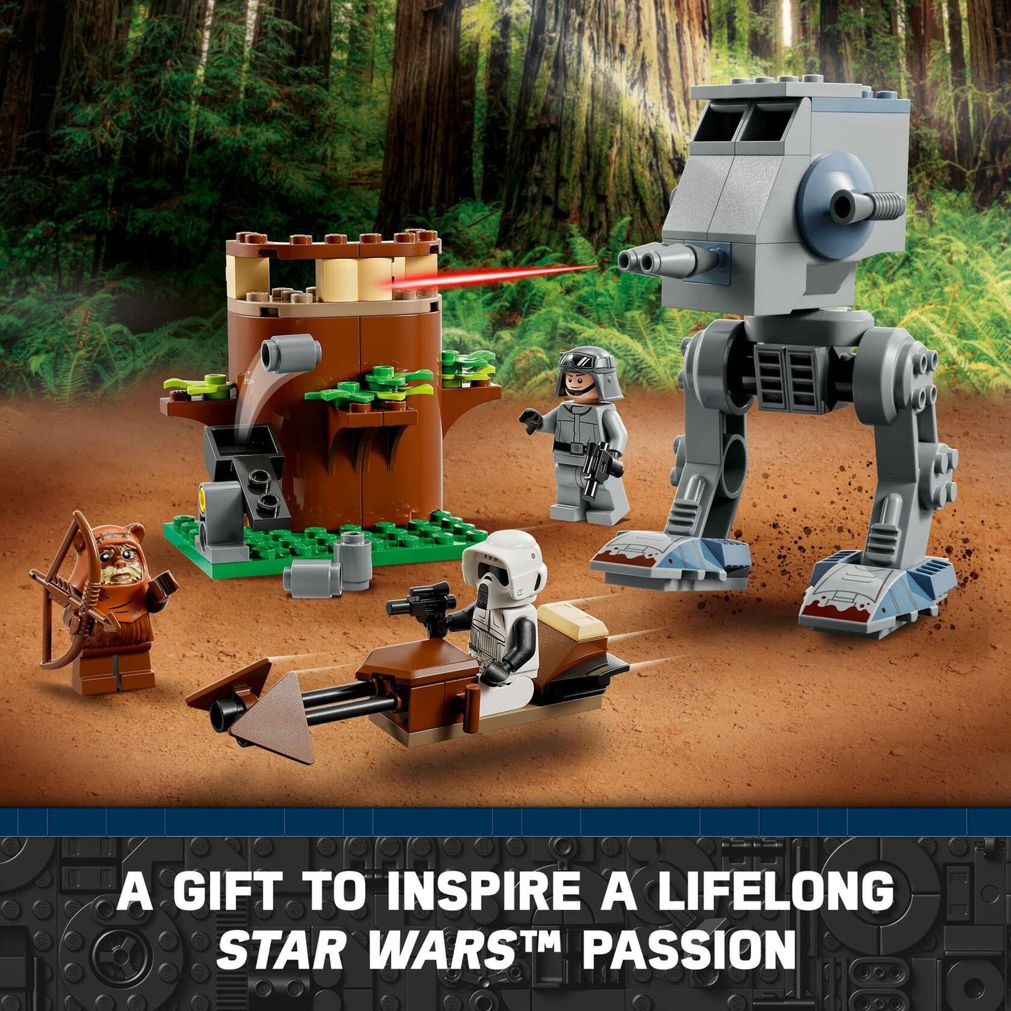 LEGO Star Wars at-ST 75332 Toy Building Set - Featuring Wicket The Ewok and Scout Trooper Minifigures, Expand Your Collection, Great Gift for Preschool Kids, Boys, and Girls Ages 4+
