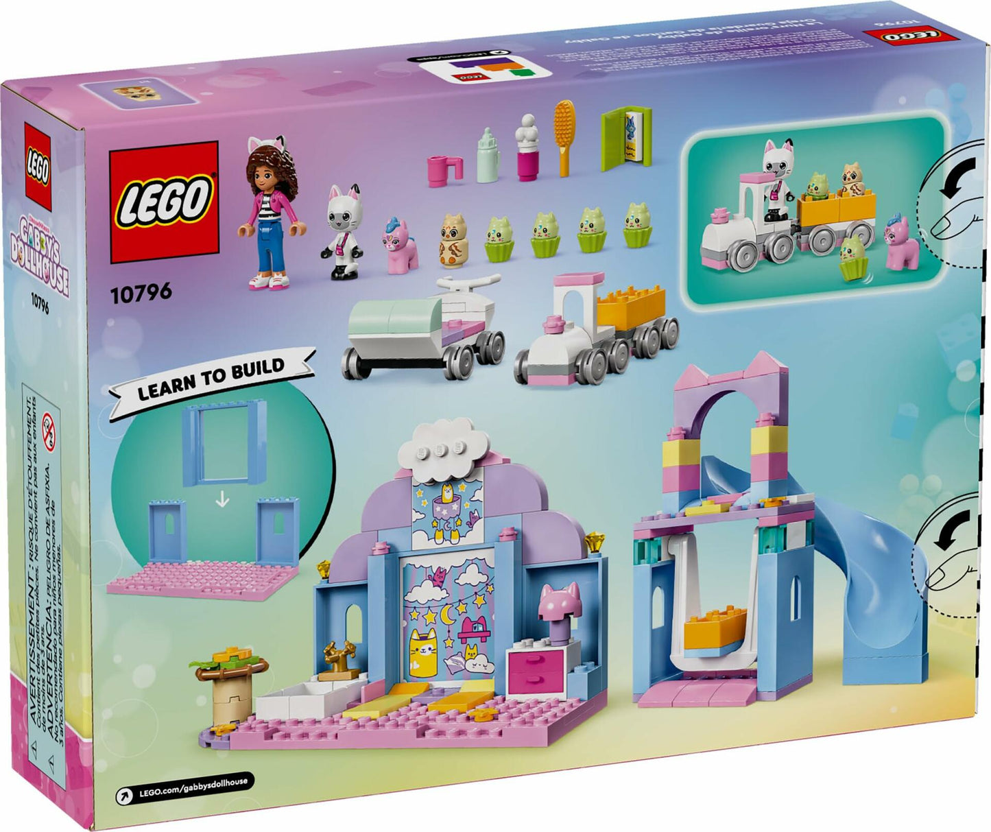 LEGO Gabby’s Dollhouse Gabby’s Kitty Care Ear Animal Playset for Kids, Pet Pretend-Play Entertainment Toy with a Pink Car, Slide, and Figures, Cat Toy Gift for Girls and Boys Ages 4 and Up, 10796