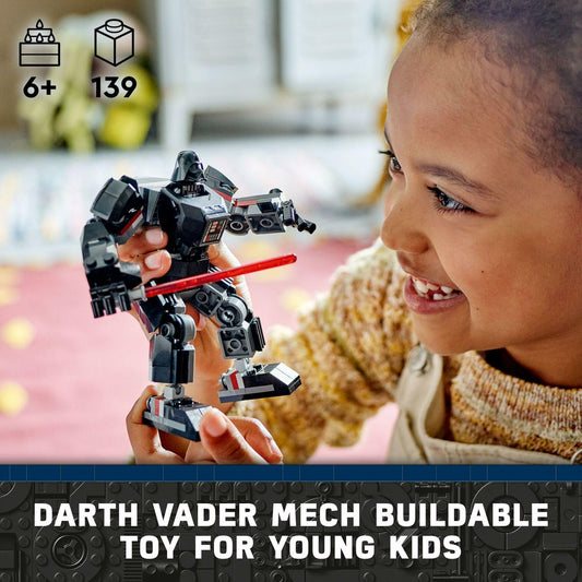 LEGO Star Wars Darth Vader Mech 75368 Buildable Star Wars Action Figure, This Collectible Star Wars Toy for Kids Ages 6 and Up Features an Opening Cockpit, Buildable Lightsaber and 1 LEGO Minifigure