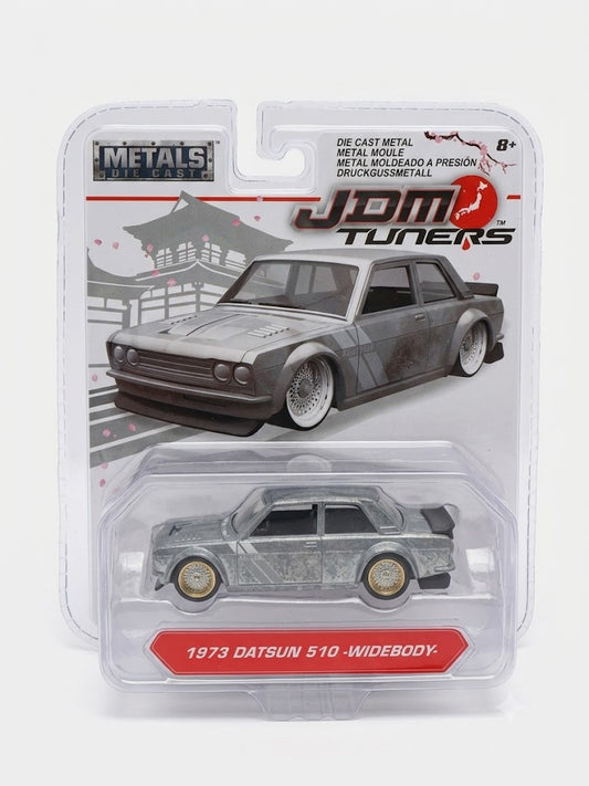 Metals Die Cast JDM Tuners 1973 Datsun 510 Widebody Metallic Grey