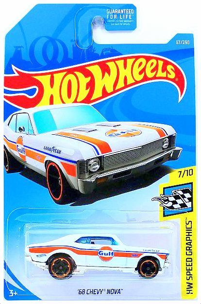 Hot Wheels '68 Chevy Nova White Gulf Oil Livery (HW Speed Graphics 7/10)