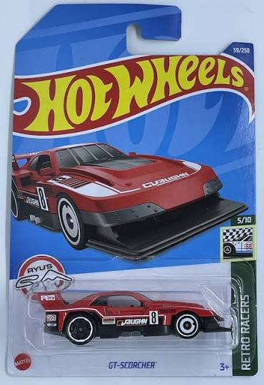Hot Wheels 1:64 Retro Racers - GT-Scorcher (Red #8 / Ryu's Rides / 59/250)