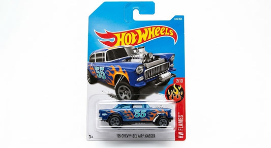 Hot Wheels '55 Chevy Bel Air Gasser Metallic Blue (HW Flames 2/10)