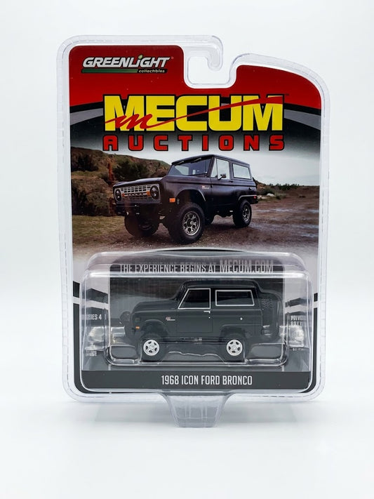 GreenLight Mecum Auctions: 1968 Icon Ford Bronco (1:64 Scale - Volcanic Matte Black)