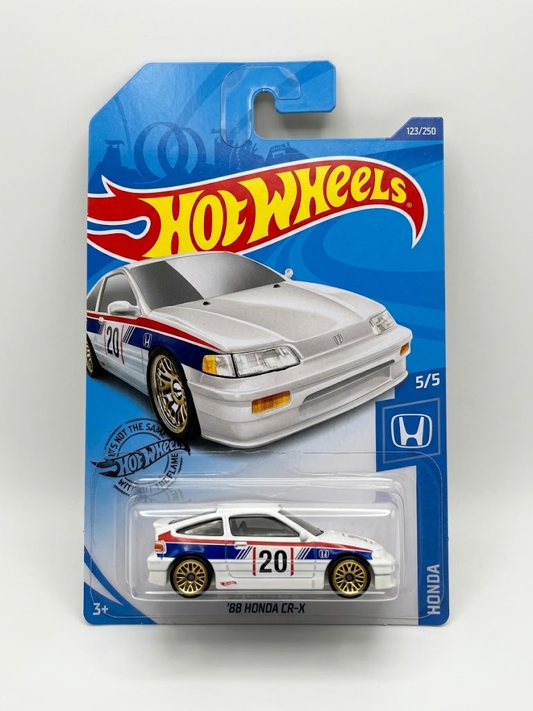 Hot Wheels 1:64 Honda Series - '88 Honda CR-X (White w/ Racing Stripes)