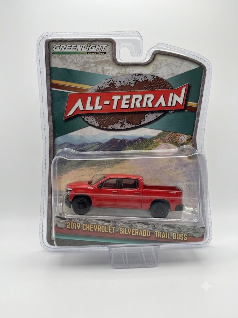 GreenLight All-Terrain: 2019 Chevrolet Silverado Trail Boss (1:64 Scale - Red)