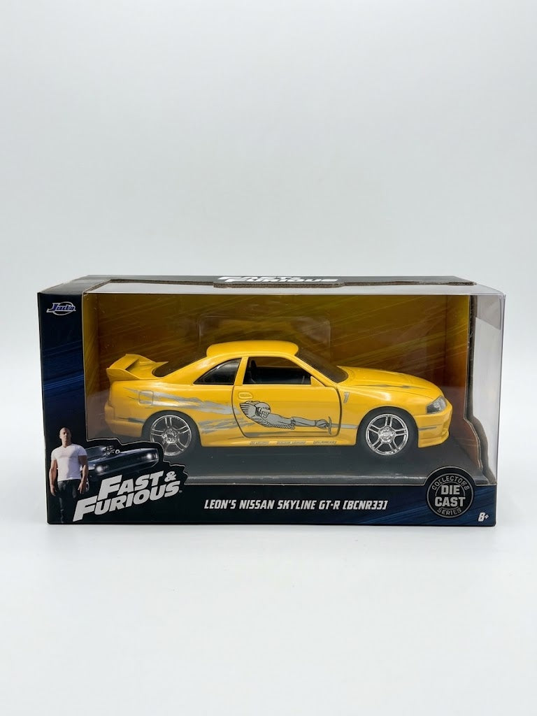 Jada Toys Metals Die Cast Fast & Furious - Leon's Nissan Skyline GT-R BCNR33 (Yellow)