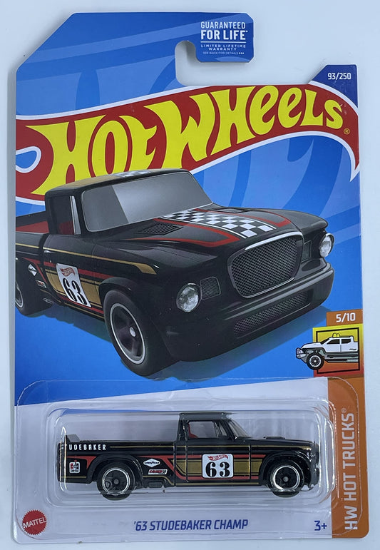 Hot Wheels 1:64 HW Hot Trucks - '63 Studebaker Champ Pickup (Black #63 / 93/250)