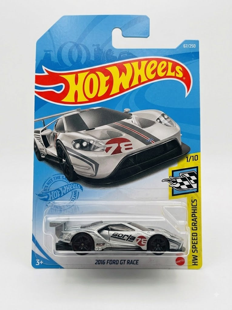 Hot Wheels 2016 Ford GT Race Silver – HW Speed Graphics (67/250)