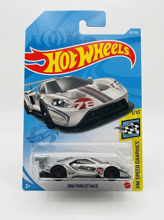 Hot Wheels 2016 Ford GT Race Silver – HW Speed Graphics (67/250)