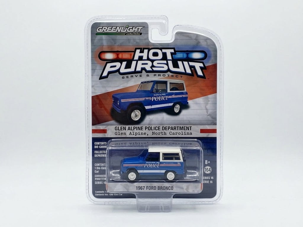 GreenLight Hot Pursuit 1967 Ford Bronco - Glen Alpine Police Department (Series 16)
