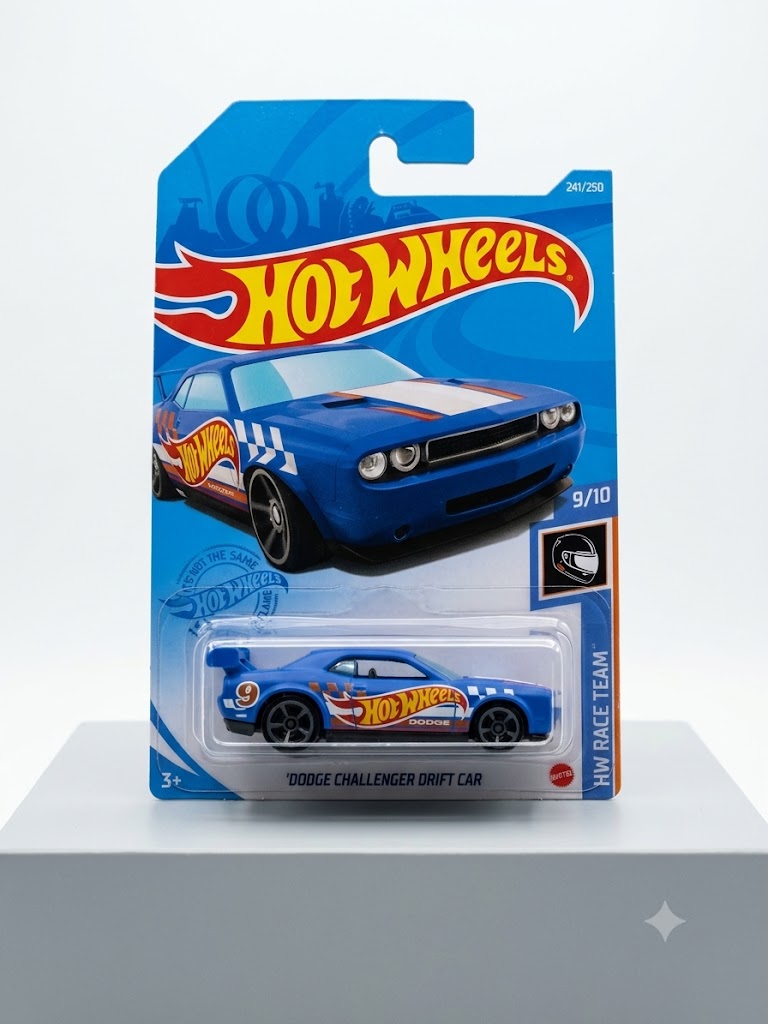 Hot Wheels 'Dodge Challenger Drift Car (#9/10) - Short Card