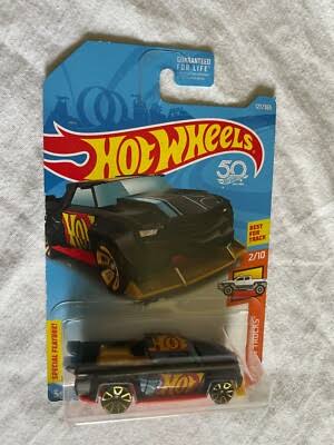 Hot Wheels Solid Muscle (HW Trucks 2/10) – Satin Black & Gold 50th Anniversary Truck (1:64 Scale)