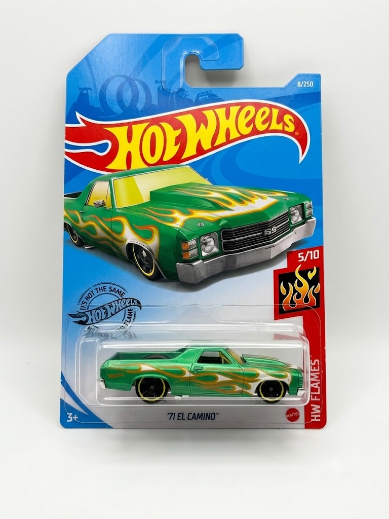 Hot Wheels '71 El Camino Metallic Green Flames (HW Flames 5/10)