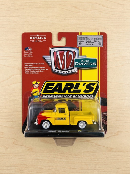 M2 Machines 1:64 Auto-Drivers Earl's Performance Plumbing - 1958 GMC 100 Stepside (R51)