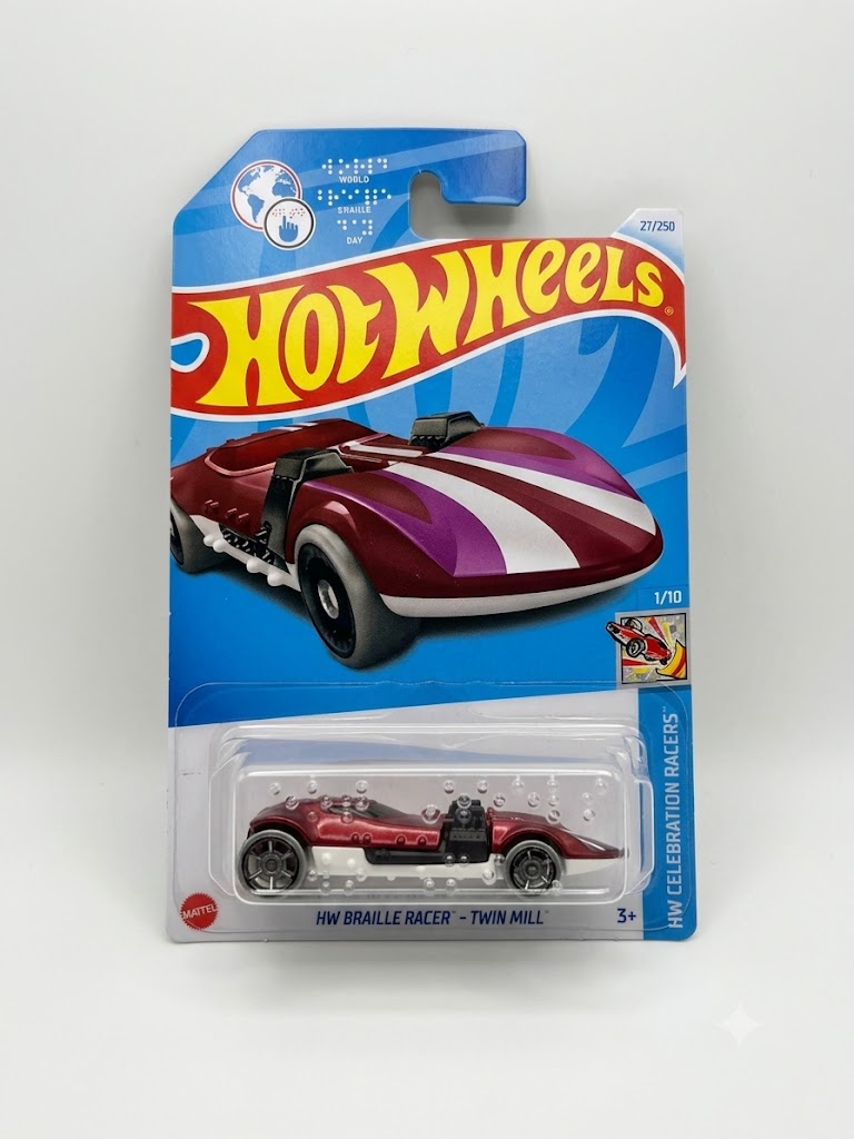 Hot Wheels HW Braille Racer - Twin Mill (1:64 Scale - Metallic Maroon #27/250)