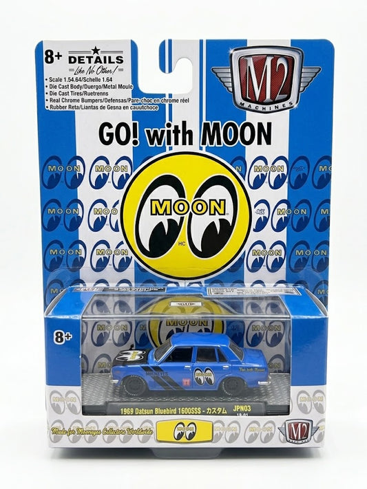 M2 Machines 1969 Datsun Bluebird 1600SSS Custom - Japan Series JPN03 (Moon Equipped - Blue)