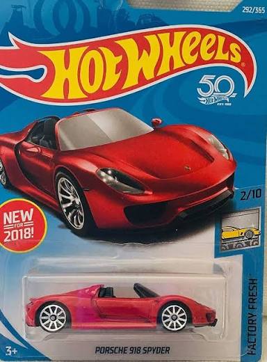 Hot Wheels Porsche 918 Spyder Metallic Red (Factory Fresh 2/10)