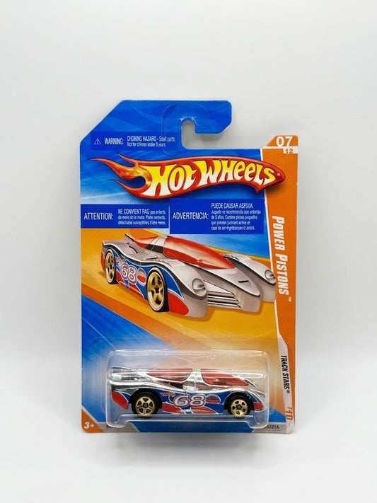 Hot Wheels Power Pistons - Chrome & Red #68 (2008 Web Trading Cars #07/12)