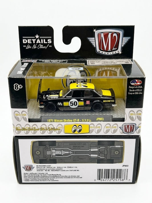 M2 Machines 1971 Nissan Skyline GT-R Custom - Japan Series JPN03 (Moon Equipped - Black/Yellow)