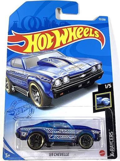 Hot Wheels '69 Chevelle (X-Raycers 1/5) – Translucent Blue Muscle Car (1:64 Scale)