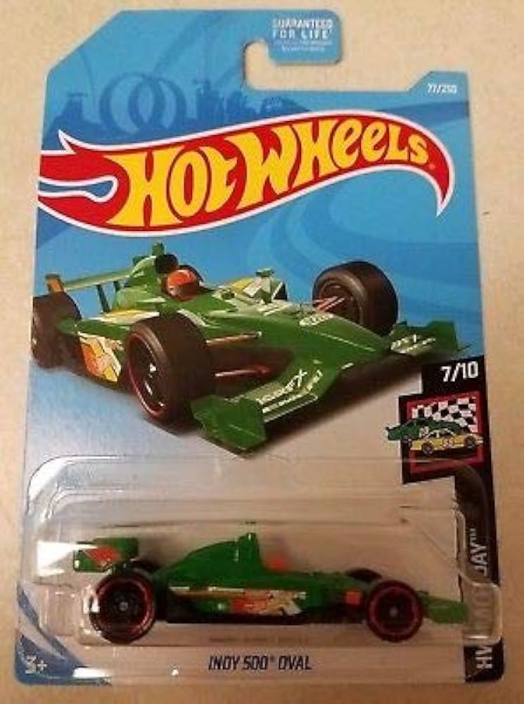 Hot Wheels Indy 500 Oval (HW Race Day 7/10) – Green Open-Wheel IndyCar (1:64 Scale)