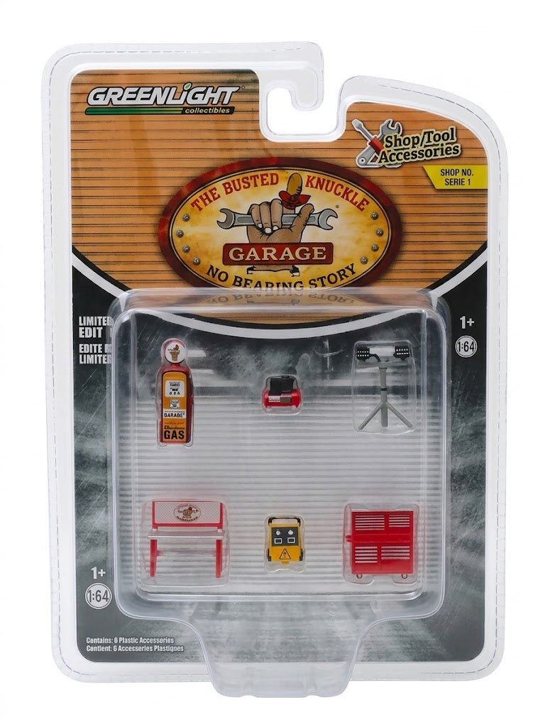 GreenLight 1:64 Shop/Tool Accessories Set - The Busted Knuckle Garage (Series 1)