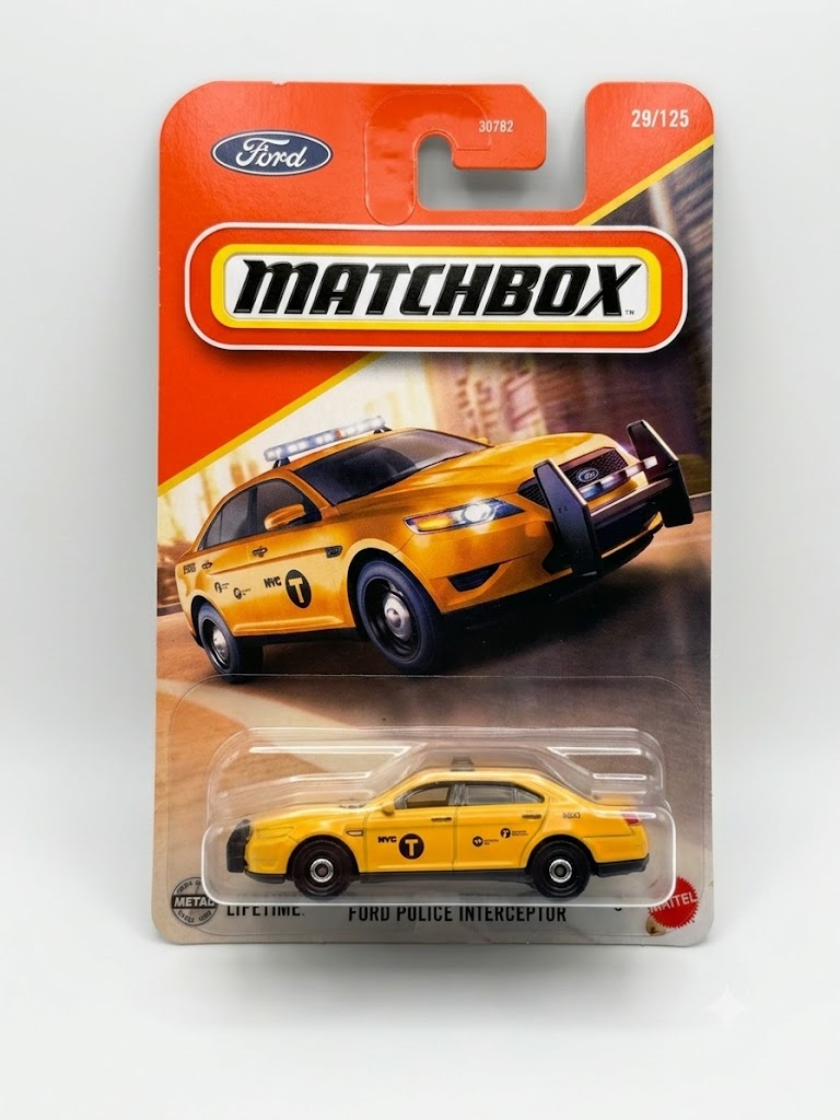 Matchbox Ford Police Interceptor - 29/125 (30782) - NYC Taxi Livery