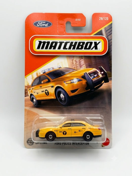 Matchbox Ford Police Interceptor - 29/125 (30782) - NYC Taxi Livery