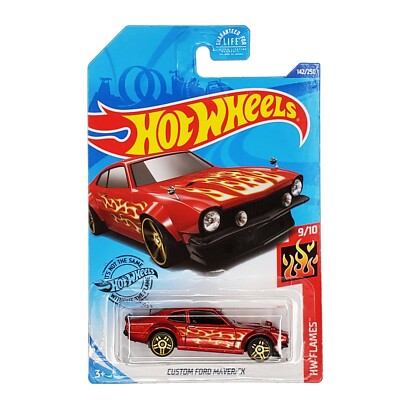 Hot Wheels Custom Ford Maverick Metallic Red Flames (HW Flames 9/10)